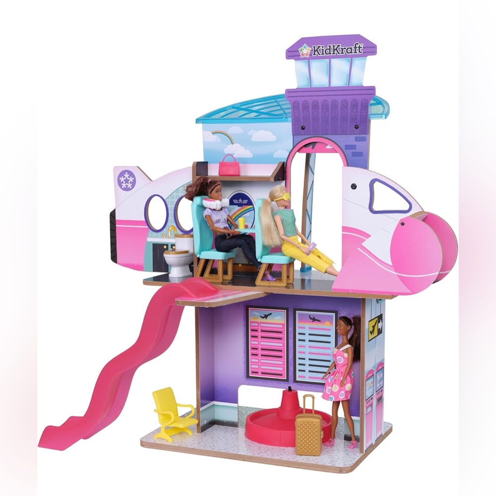 Nwt KidKraft Luxe Life 2-in-1 Ariport & Jet wih 19 Accessories Included